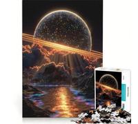 Puzzle per adulti da 1000 pezzi con paesaggio di esopianeti, anelli e acqua, giochi divertenti, attività divertenti da fare a casa, regalo di compleanno, regalo di viaggio 38x52cm