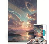 Puzzle per adulti da 1000 pezzi con paesaggio di esopianeti, anelli e nuvole, decorazione murale, attività per tutta la famiglia, compleanno e Natale 50x75cm