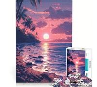Puzzle per adulti da 1000 pezzi con paesaggio di spiaggia e tramonto, gioco pratico, divertente e spiritoso, ideale come decorazione da scrivania 38x52cm