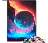 Puzzle per adulti da 1000 pezzi con paesaggio di stelle rosse e blu, in cartone, attività educativa per lo sviluppo delle abilità cognitive, 1000 pezzi(26x38cm)