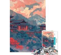 Puzzle per adulti da 1000 pezzi con paesaggio di un tempio giapponese gioco educativo e stimolante ideale per il relax e il miglioramento della memoria perfetto come regalo di compleanno (38x26cm)