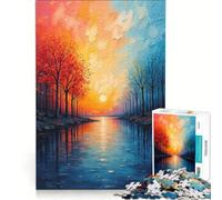 Puzzle per adulti da 1000 pezzi con paesaggio fluviale al tramonto gioco rilassante ideale per passare il tempo durante le vacanze un regalo perfetto per gli appassionati di videogiochi 38x52cm