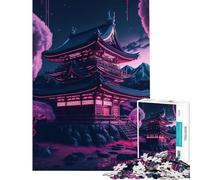 Puzzle per adulti da 1000 pezzi con paesaggio giapponese e luna gioco educativo e stimolante ideale per il relax in famiglia e come regalo di compleanno (dimensioni 50x75cm)