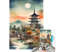 Puzzle per adulti da 1000 pezzi con paesaggio giapponese giocattolo educativo rompicapo ideale per passare il tempo durante le vacanze o come regalo di compleanno (dimensioni 38x26cm)