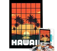 Puzzle per adulti da 1000 pezzi con paesaggio hawaiano al tramonto in stile zen Gioco pratico che stimola l'intelligenza e crea dipendenza Regalo di compleanno ideale per donne (dimensioni 75x50cm)