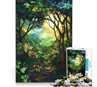 Puzzle per adulti da 1000 pezzi con paesaggio incantato della foresta, gioco pratico, ideale per passare il tempo durante le vacanze a casa e per rafforzare l'amore di coppia 38x26cm
