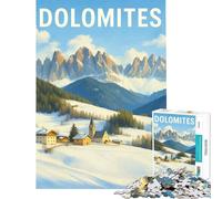Puzzle per adulti da 1000 pezzi con paesaggio invernale delle Dolomiti gioco educativo giocattolo didattico ottimo regalo e giocattolo per tutta la famiglia (dimensioni 50x75cm)