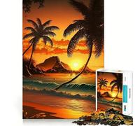 Puzzle per adulti da 1000 pezzi con paesaggio marino e tramonto,taglio preciso,divertente gioco per allenare la mente,regalo,relax,divertimento,decorazione natalizia da parete (50x75cm)