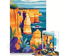 Puzzle per adulti da 1000 pezzi con paesaggio minimalista di scogliere australiane,gioco a incastro preciso,stimolante per la mente,gioco gratuito,scena natalizia (38x26cm)