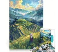 Puzzle per adulti da 1000 pezzi con paesaggio montano all'alba gioco pratico difficile e stimolante ideale come regalo per tutta la famiglia 50x75cm