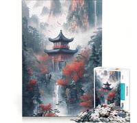 Puzzle per adulti da 1000 pezzi con paesaggio montano cinese, gioco rilassante, sfida impegnativa, per rafforzare l'amore tra le coppie 38x52cm