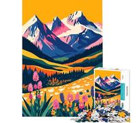 Puzzle per adulti da 1000 pezzi con paesaggio montano e flora arte minimalista gioco pratico sfida per l'intelligenza giocattolo avvincente regalo di compleanno per donne (dimensioni 38x26cm)