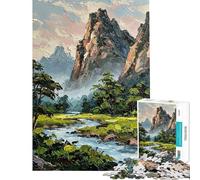Puzzle per adulti da 1000 pezzi con paesaggio montano e fluviale Puzzle per adulti gioco pratico ideale per le vacanze a casa per passare il tempo regalo di compleanno regalo (dimensioni 38x52cm)