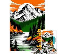 Puzzle per adulti da 1000 pezzi con paesaggio montano fiume e foresta Un gioco rilassante divertente e spiritoso ideale come regalo di compleanno (Dimensioni 38x26cm)