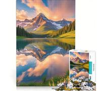 Puzzle per adulti da 1000 pezzi con paesaggio montano lago e riflessi gioco pratico impegnativo e stimolante ideale come regalo per tutta la famiglia 50x75cm