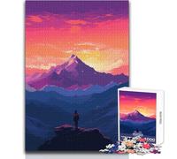 Puzzle per adulti da 1000 pezzi con paesaggio montano, pixel art, giochi rilassanti, vacanze, ammazzare il tempo, regali di Babbo Natale segreto, dimensioni 38x26cm