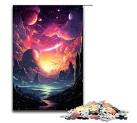 Puzzle per adulti da 1000 pezzi con paesaggio spaziale psichedelico colorato divertente per tutta la famiglia ottimo regalo per adolescenti dai 14 anni in su 75x50 cm.
