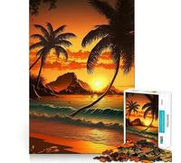 Puzzle per adulti da 1000 pezzi con paesaggio spiaggia e tramonto,decorazione pulita e adattabile,gioco divertente per stimolare la mente e creare un'atmosfera accogliente,regalo