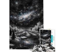 Puzzle per adulti da 1000 pezzi con paesaggio surreale a scacchiera e galassia ideale per giochi in famiglia regali per donne e attività divertenti da fare a casa (dimensioni 38x52cm)