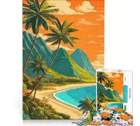 Puzzle per adulti da 1000 pezzi con paesaggio tropicale di spiaggia e palme gioco interattivo attività divertenti da fare a casa ottimo regalo per gli appassionati di videogiochi 50x75cm