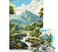 Puzzle per adulti da 1000 pezzi con paesaggio tropicale lussureggiante e vista sulle montagne ideale per rilassarsi perfetto per passare il tempo durante le vacanze o semplicemente come regalo 50x75cm
