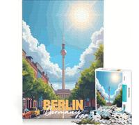 Puzzle per adulti da 1000 pezzi con paesaggio urbano di Berlino e torre della televisione, giocattolo educativo, taglio di precisione, ideale per rafforzare il legame di coppia 38x26cm