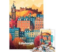 Puzzle per adulti da 1000 pezzi con paesaggio urbano di Edimburgo Divertimento a casa regalo di compleanno giochi rilassanti per maggiori di 14 anni 38x52cm
