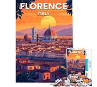 Puzzle per adulti da 1000 pezzi con paesaggio urbano di Firenze al tramonto Gioco rilassante di analisi e logica compleanno e Natale (dimensioni 38x26cm)