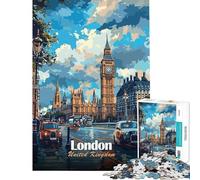 Puzzle per adulti da 1000 pezzi con paesaggio urbano di Londra Regno Unito Gioco rompicapo stimolante giocattolo divertente regalo perfetto per le vacanze in casa e per passare il tempo (38x52cm)