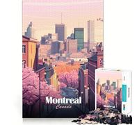 Puzzle per adulti da 1000 pezzi con paesaggio urbano di Montreal,Canada,con ciliegi in fiore Gioco dai bordi affilati,divertente e rilassante,ideale come regalo di Natale (38x26cm)