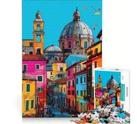 Puzzle per adulti da 1000 pezzi con paesaggio urbano di Roma, giocattolo educativo, difficile, con Babbo Natale 38x26cm