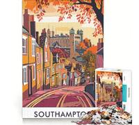 Puzzle per adulti da 1000 pezzi con paesaggio urbano di Southampton gioco pratico rilassante e stimolante per la mente ideale come decorazione da scrivania 38x26cm