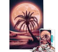 Puzzle per adulti da 1000 pezzi con palma luna e deserto sfida educativa corsa a tempo gioco impossibile per ragazzi dai 14 anni in su (50x75cm)