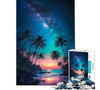 Puzzle per adulti da 1000 pezzi con palme cosmiche ideale per compleanni e Natale Gioco educativo di analisi e logica per ragazzi dai 14 anni in su (38x26cm)