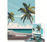Puzzle per adulti da 1000 pezzi con palme e spiaggia delle Bahamas,taglio premium,gioco divertente e stimolante per il tempo libero,regalo di Natale (38x26cm)