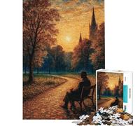 Puzzle per adulti da 1000 pezzi con panchina al tramonto e contemplazione gioco intellettuale ideale per tutta la famiglia decorazione perfetta regalo perfetto (dimensioni 75x50cm)