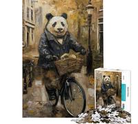 Puzzle per adulti da 1000 pezzi con panda Amsterdam e bicicletta Gioco interattivo per famiglie compleanno e Natale (dimensioni 50x75cm)