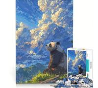 Puzzle per adulti da 1000 pezzi con panda che guarda le nuvole gioco per famiglie antistress compleanno e Natale 38x26cm