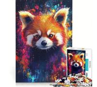 Puzzle per adulti da 1000 pezzi con panda rosso e grafica a schizzi antistress per analisi e logica collezione d'artista belle arti 38x52cm