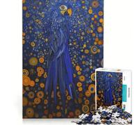 Puzzle per adulti da 1000 pezzi con pappagallo ara blu in una notte stellata, gioco rilassante, sfida impegnativa, per rafforzare l'amore tra le coppie 38x26cm