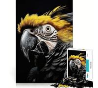 Puzzle per adulti da 1000 pezzi con pappagallo nero e giallo,disegno a bordo preciso,gioco di logica,regalo per momenti di relax,divertente regalo di Natale (38x52cm)