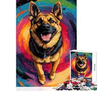 Puzzle per adulti da 1000 pezzi con pastore tedesco e galassia gioco impossibile regalo di compleanno decorazione per la casa giocattolo che aiuta ad allenare il cervello (38x26cm)