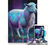 Puzzle per adulti da 1000 pezzi con pecora da fattoria, pittura ad olio, gioco divertente, rilassante e stimolante per la mente, ideale come elemento della lista dei desideri con Babbo Natale 50x75cm
