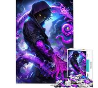 Puzzle per adulti da 1000 pezzi con personaggi anime e energia viola Divertimento a casa gioco rompicapo impegnativo adatto a persone dai 14 anni in su 38x52cm
