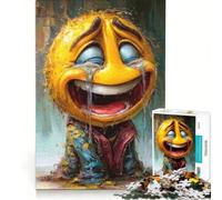Puzzle per adulti da 1000 pezzi con personaggi emoji che piangono, ridono, ecc, decorazione da parete, perfetto per arredare la casa, con poster e foglio di curiosità abbinati 38x26cm