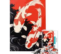 Puzzle per adulti da 1000 pezzi con pesci koi dipinto giapponese Un gioco avvincente che stimola la pazienza l'analisi e la logica Regalo di compleanno (dimensioni 75x50cm)