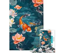 Puzzle per adulti da 1000 pezzi con pesci koi in stile pop art colorati e coinvolgenti ideali per coltivare la pazienza perfetti per la famiglia come decorazione o regalo divertente (38x26cm)