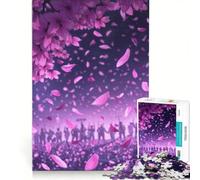Puzzle per adulti da 1000 pezzi con petali rosa che cadono gioco rilassante antistress intellettuale regalo di compleanno regalo di viaggio 50x75cm