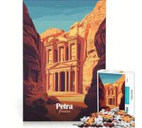 Puzzle per adulti da 1000 pezzi con Petra e Giordania Gioco rilassante allena la mente e la mano compleanno e Natale 38x52cm