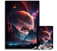 Puzzle per adulti da 1000 pezzi con pianeti e montagne colorate, ideali per adolescenti e collezionisti, regalo da viaggio, attività per famiglie, 26X38CM/10,23x14,96 pollici.